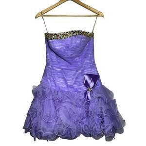 Vintage Sherri Hill Lavender Dance Dress with Jewel Detail, Size 6, Y2K